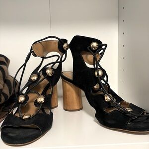 Rebecca Minkoff black lace up heels